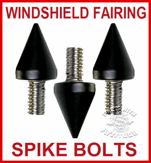 Black Spike Windshield Fairing Bolts (BULL DOG)