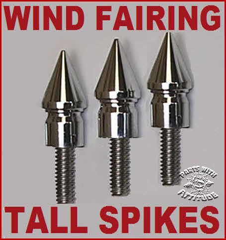 Chrome Wind Fairing Spike Bolts (TALL)